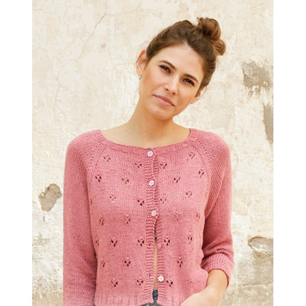 Raspberry Kiss by DROPS Design - Jakke Strikkeopskrift str. S - XXXL
