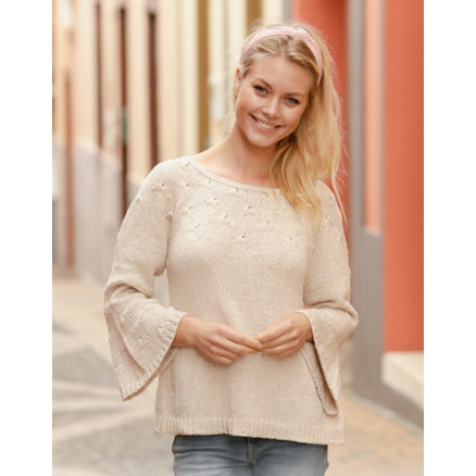 Spring Song by DROPS Design - Bluse Strikkeopskrift str. S - XXXL
