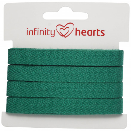 Infinity Hearts Sildebens Bånd Bomuld 10mm 04 Grøn - 5m