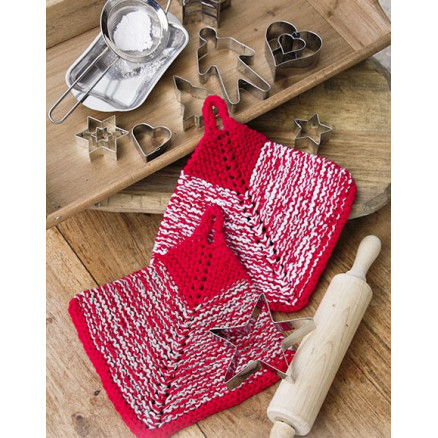 Let's Bake by DROPS Design - Grydelapper Strikkeopskrift 18x18 cm