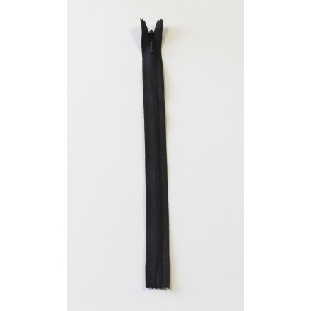 YKK Usynlig Lynlås Fast Sort 4mm - 35cm