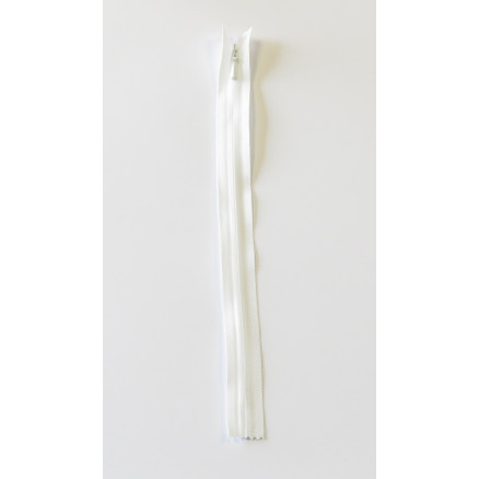 YKK Usynlig Lynlås Fast Hvid 4mm - 50cm