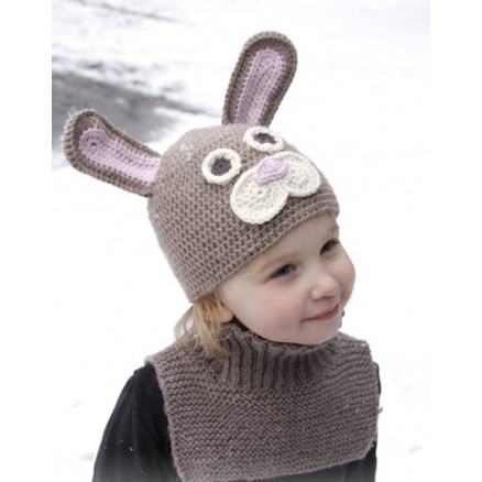 Honey Bunny by DROPS Design - Påskehare hue Hækleopskrift str. 1-8 år