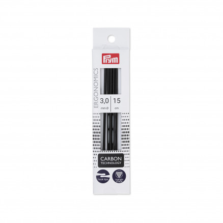 Prym Ergonomics Strømpepinde Carbon 15cm 3,00mm