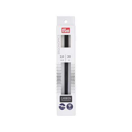 Prym Ergonomics Strømpepinde Carbon 20cm 2,00mm