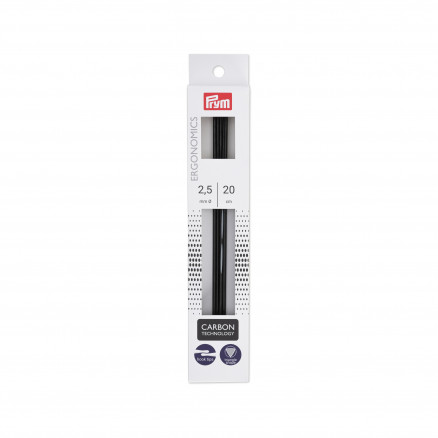Prym Ergonomics Strømpepinde Carbon 20cm 2,50mm