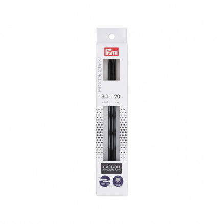 Prym Ergonomics Strømpepinde Carbon 20cm 3,00mm