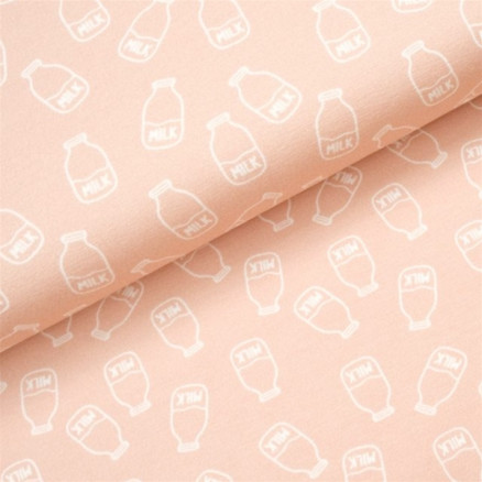 Bomuldsjersey Print Stof 150cm 024 Mælk - 50cm