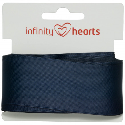 Infinity Hearts Satinbånd Dobbeltsidet 38mm 370 Marine - 5m