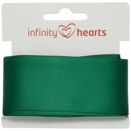 Infinity Hearts Satinbånd Dobbeltsidet 38mm 563 Støvet Grøn - 5m