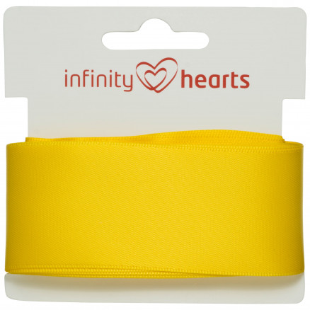 Infinity Hearts Satinbånd Dobbeltsidet 38mm 645 Gul - 5m