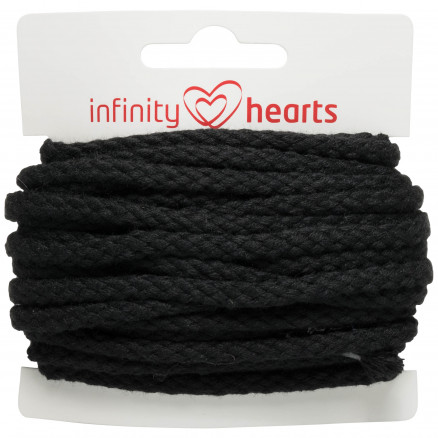 Infinity Hearts Anoraksnor Bomuld rund 5mm 990 Sort - 5m