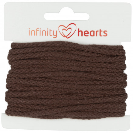 Infinity Hearts Anoraksnor Bomuld rund 3mm 880 Mørk Brun - 5m