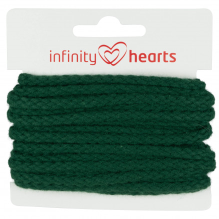 Infinity Hearts Anoraksnor Bomuld rund 5mm 760 Mørk Grøn - 5m