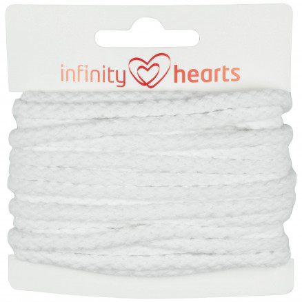 Infinity Hearts Anoraksnor Bomuld rund 5mm 100 Hvid - 5m