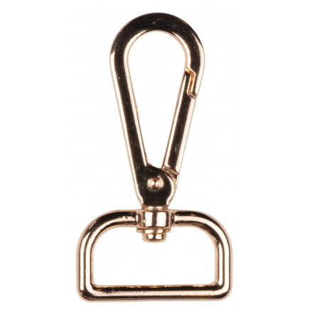 Infinity Hearts Karabinhage med D-ring Messing Lys Guld 60x30mm - 5 stk