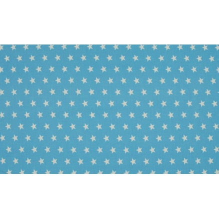 Minimals Bomuldspoplin Stof Print 102 Star Blue 145cm - 50cm