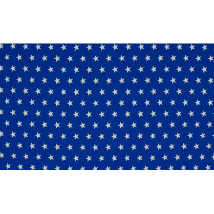 Minimals Bomuldspoplin Stof Print 107 Star Royal 145cm - 50cm