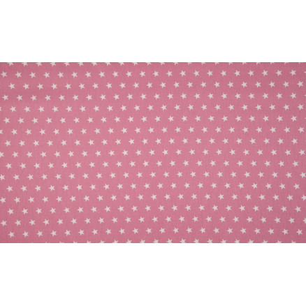 Minimals Bomuldspoplin Stof Print 113 Star Old Rose 145cm - 50cm