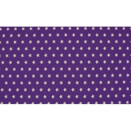 Minimals Bomuldspoplin Stof Print 143 Star Purple 145cm - 50cm