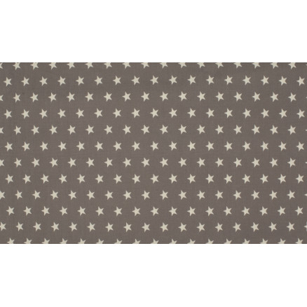 Minimals Bomuldspoplin Stof Print 155 Star Taupe 145cm - 50cm