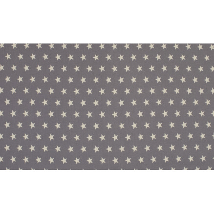 Minimals Bomuldspoplin Stof Print 165 Star Grey 145cm - 50cm