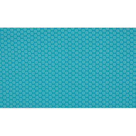 Minimals Bomuldspoplin Stof Print 204 Daisy Aqua 145cm - 50cm