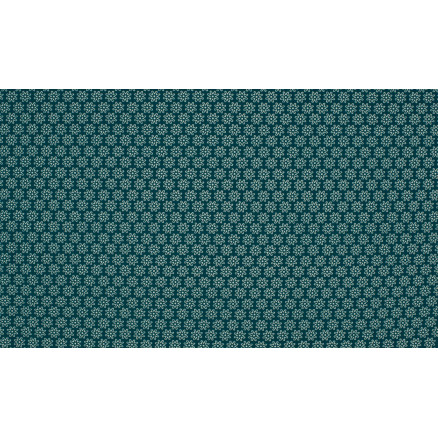 Minimals Bomuldspoplin Stof Print 206 Daisy Petrol 145cm - 50cm