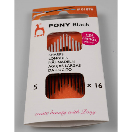 Pony Black Synåle Str. 5 - 16 stk