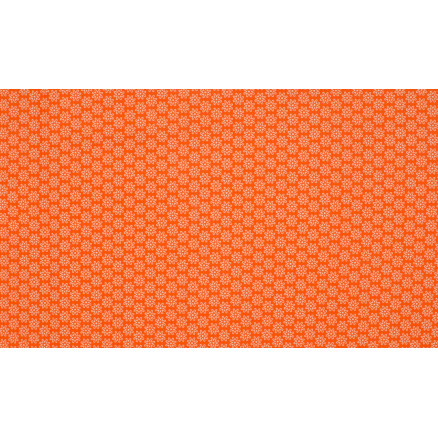 Minimals Bomuldspoplin Stof Print 233 Daisy Orange 145cm - 50cm