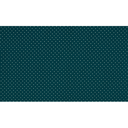 Minimals Bomuldspoplin Stof Print 406 Small Dot Petrol 145cm - 50cm