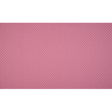 Minimals Bomuldspoplin Stof Print 413 Small Dot Old Rose 145cm - 50cm