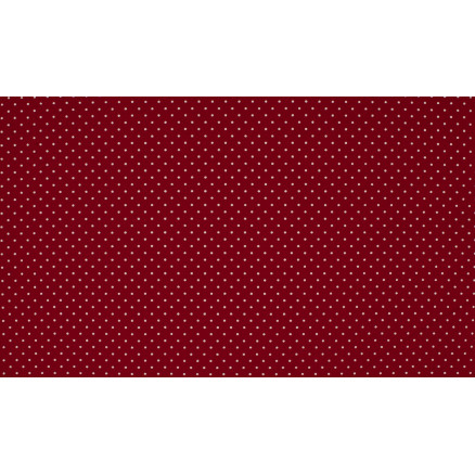 Minimals Bomuldspoplin Stof Print 418 Small Dot Bordeaux 145cm - 50cm