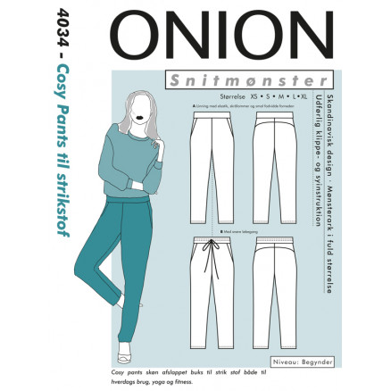 ONION Snitmønster 4034 Cosy Pants til Strikstof