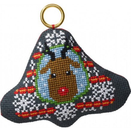Permin Broderikit Elg i klokke 9x8cm