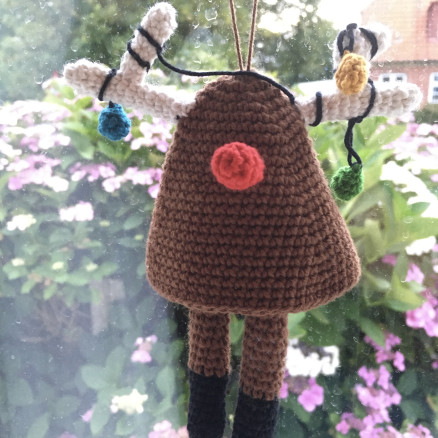 DingleDangle Rudolf af Rito Krea - Rudolf Hækleopskrift 15cm