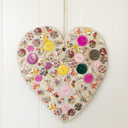 Hjerte af Selvhærdende Ler af Rito Krea - DIY Hjerte 17x19 cm - 2 stk.