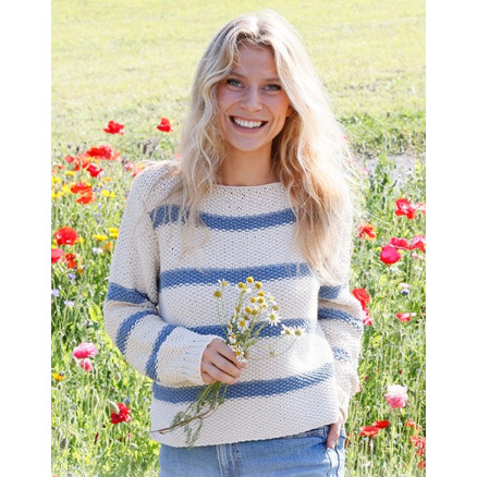 Sea Bird Sweater by DROPS Design - Bluse Strikkeopskrift str. S - XXXL