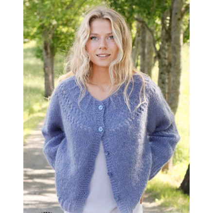 Round Lake Cardigan by DROPS Design - Cardigan Strikkeopskrift str. S - XXXL