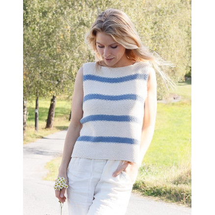 Sea Bird Top by DROPS Design - Top Strikkeopskrift str. S - XXXL
