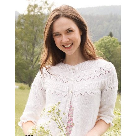 Mountain Frill Cardigan by DROPS Design - Cardigan Strikkeopskrift str. S - XXXL