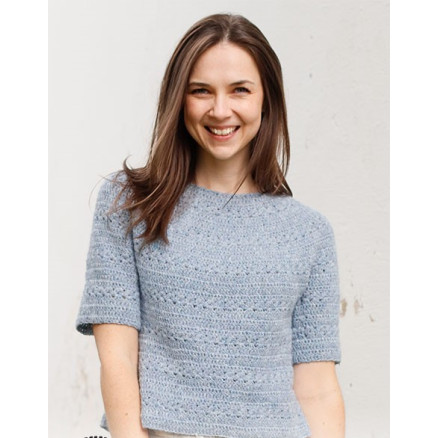 Spring Renaissance Top by DROPS Design - Bluse Hækleopskrift str. S - XXXL