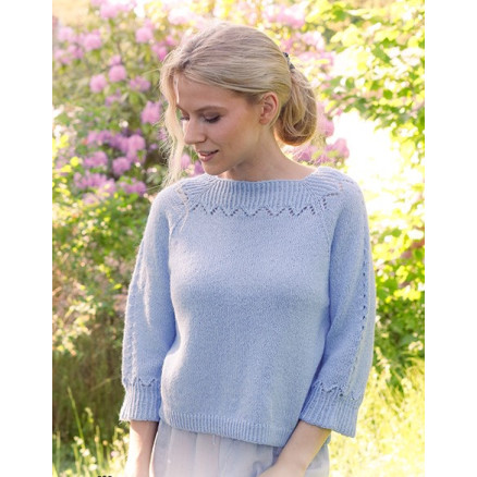 Lost in the Sky Top by DROPS Design - Bluse Strikkeopskrift str. S - XXXL