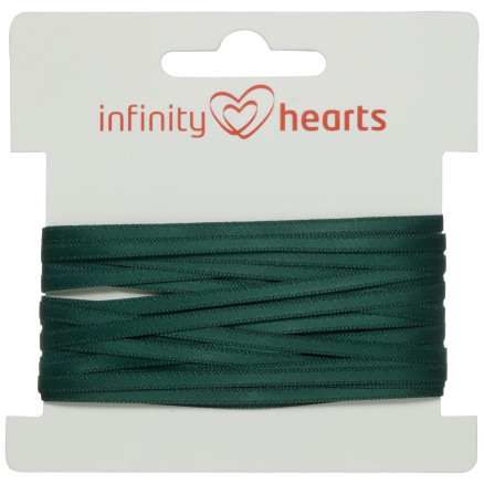 Infinity Hearts Satinbånd Dobbeltsidet 3mm 593 Armygrøn - 5m