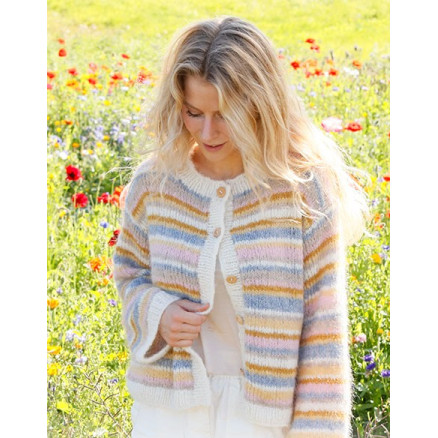 Pastel Spring Cardigan by DROPS Design - Cardigan Strikkeopskrift str. S - XXXL