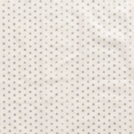 Poplin m/stjerner 145cm 050 Sølv - 50cm
