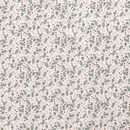 Poplin m/natur folietryk guld 145cm 051 Hvid - 50cm