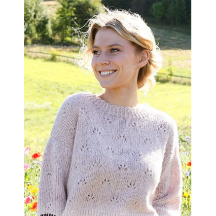 Sweetness Imprint Sweater by DROPS Design - Bluse Strikkeopskrift str. S - XXXL