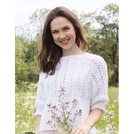 Lost in Summer Sweater by DROPS Design - Bluse Strikkeopskrift str. S - XXXL