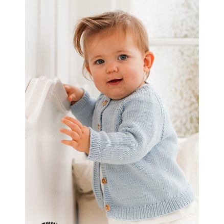 Dream in Blue Cardigan by DROPS Design - Baby Jakke Strikkeopskrift str. 0/1 mdr - 3/4 år